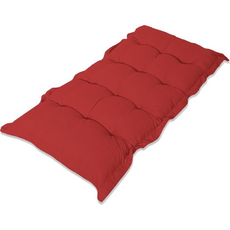 Coussin Banc & Sol Capitonné 120x60 Rouge - Épais 10cm (Polyvalent) (1/5)