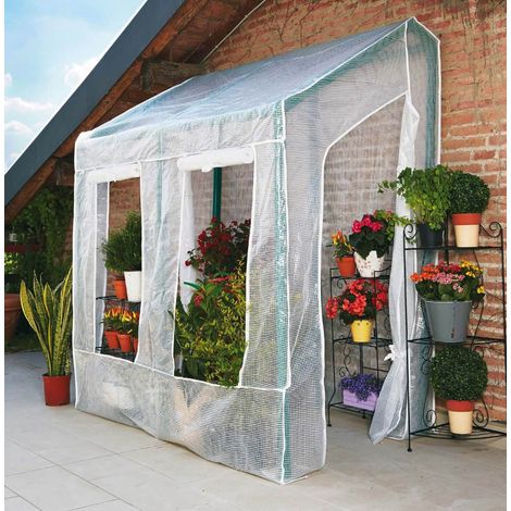 Serra da Giardino a Parete in PVC con Telo Rama Lobelia Verde (1/5)