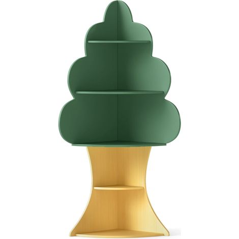 Children's Wooden Tree Bookshelf, 5-Tier, Green