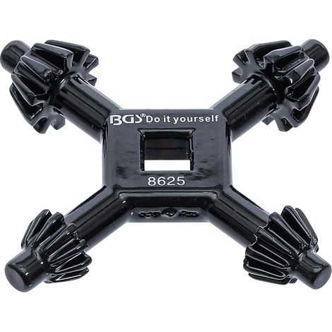 1 - Clé En Croix - Mandrin Universel - Pour Perceuses Électriques - Acier Trempé - Compatible Aeg Bosch Makita - Noir - 4x5,5x6x7 Mm (1/4)