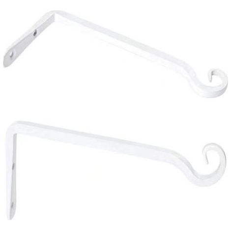 Lot de 2 Crochets- Blanc de Suspension Muraux Décoration Fer Forgé pour Jardin avec Vis pour Plantes Mangeoires à Oiseaux Lanternes (1/5)
