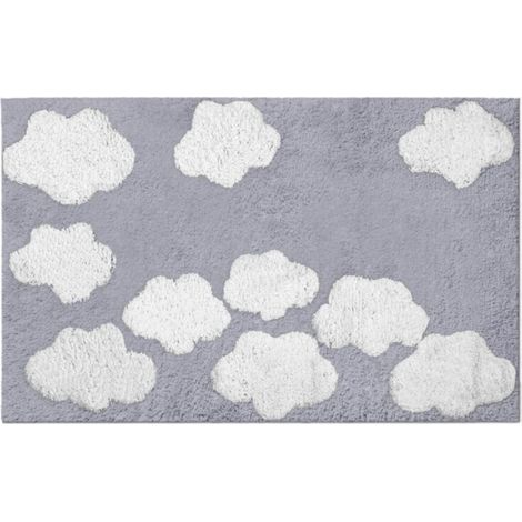 Antirutsch-Badeteppich Nuvole grau perl 50x80