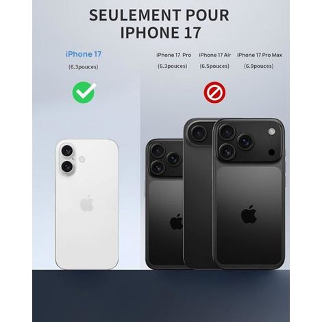 Coque Étanche IP68 pour iPhone 17 - Protection Antichute 4 M - Compatible MagSafe - Noir - 1 Pièce (1/5)