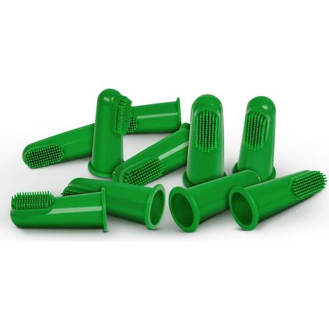 10 Brosse à dents doigt, Poils souples, Sans BPA, Qualité alimentaire, Pour chien et chat (1/5)