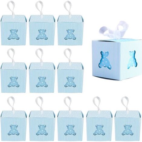 Dailygoods，50 cajas de papel para dulces，caja cuadrada de papel para dulces，caja de regalo para dulces，con 50 cintas (1/5)
