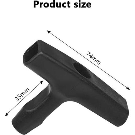Maniglie universali per tosaerba 70x40mm in plastica nera - Avviamento facile, diametro fino a 4mm - Confezione da 6 - ALTRO (1/3)