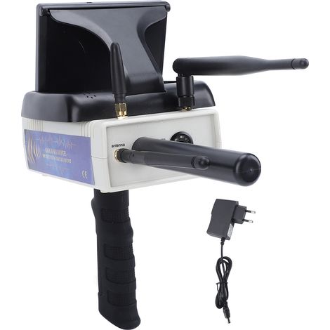 Détecteur de métaux avec écran, profondeur de recherche de 25 m, portée de 1200 m, pour la recherche d'or et de métaux. Appareil de diagnostic 100-240 V, prise européenne, blanc. (1/5)