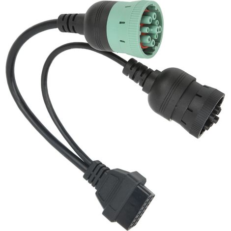 Adatto per splitter diagnostico OBD2: cavi da 16 pin femmina a J1708 a 6 pin e J1939 a 9 pin