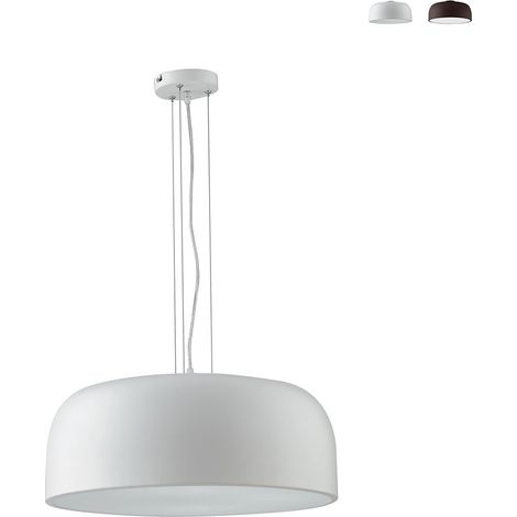 Hängelampe mit rundem Diffusor 52cm aus Metall Bistrot - Weiß (1/2)