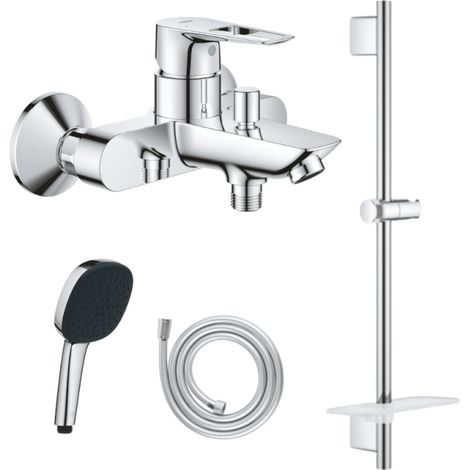 Pack mitigeur BD mécanique GROHE Start Loop + Douchette Vitalio Comfort 110 + Barre Quickflix Vitalio Smartactive + Flexible