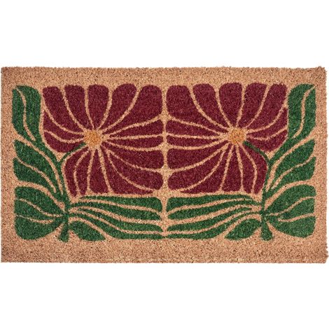 Fußmatte TANALIAN Bunt 45 x 75 cm Blume Kokosfasern