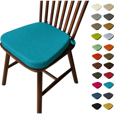 Galette De Chaise avec Attaches, 3/5/8 Epaisseur 40x38/43x40/43x42cm Coussin de Siège Lavable, Antidérapant, Galette De Chaise Dehoussable D'Interieur/Exterieur(E17,43X42X335cm)