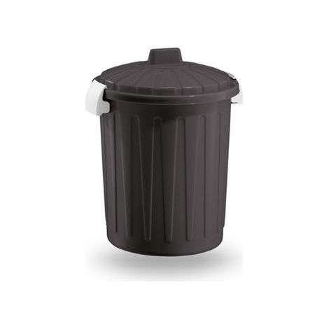 Pattumiera bidoncino con coperchio e chiusura con ganci Grigio 50 litri (1/2)