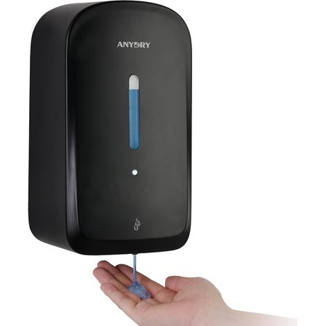 Distributeur Automatique de Savon Liquide Professionnel de 1000 ML, à Montage Mural, sans Contact, pour Toilettes à Fort trafic, Bureaux, hôpitaux, modèle 1220S Noir (1/5)