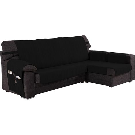 Couvre Chaise Longue, Bras Droit, Tissu, Noir, 240 CM (1/2)