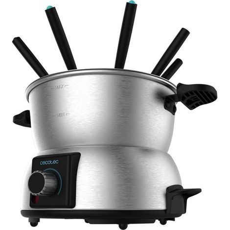 Cecotec Fondue eléctrica Fun GourmetFondue. 1000 W de Potencia, Termostato regulable, Acero Inoxidable, para Queso (1/5)
