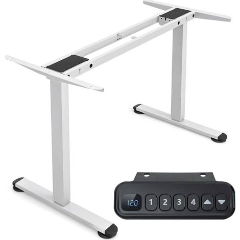 COSTWAY Estructura Eléctica para Escritorio Doble Motor, Base Altura y Ancho Regulable, Soporte de escritorio Ergonómico Sentados o de Pie Control con Memoria (blanco) (1/5)