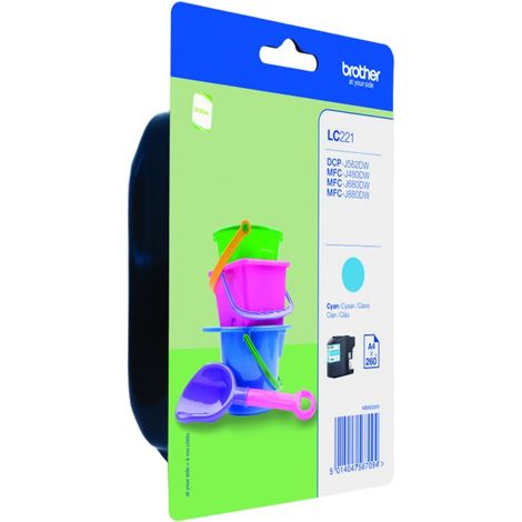 Cartucho de Tinta Compatible Brother LC-221CBP Cian (1/5)