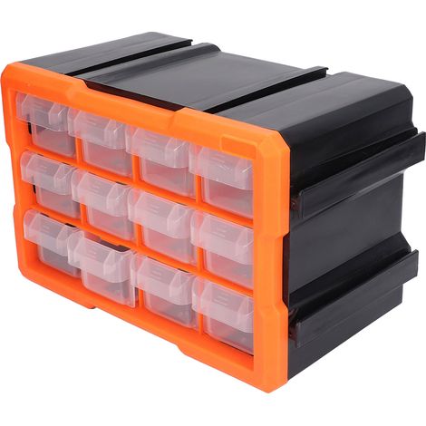 Meico Coffret de Rangement à 12 Tiroirs, Boîte de Tri pour Vis et Petites Pièces, Organiseur d'Atelier (Modèle A12) - Emballage bulle 4 couches exigé (1/5)