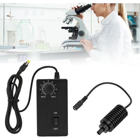 Projecteur LED coaxial pour microscope, luminosité réglable AC100V-240V, Φ8mm, blanc standard européen. (1/5)