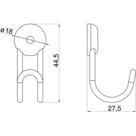 Porte-Serviettes - Chrome - 45 cm - Pour Salle De Bain - 1 Pièce (1/2)