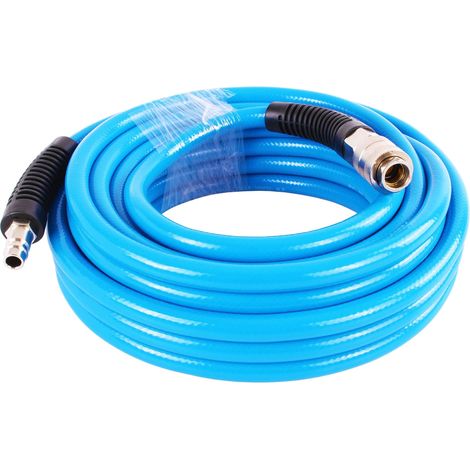 TECPO 300457 Tuyau a air comprime 6/12 mm, longueur 10 m, tuyau d'air 20 bar pression de travail, raccord 1/4 pour tous les compresseurs courants (1/5)