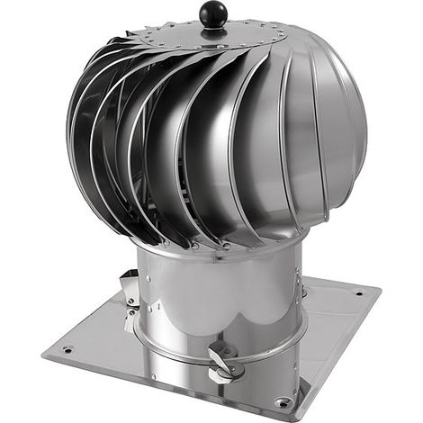TURBOWENT hybride avec collier Ø 150- Ø 200 Base carré - Diametre (mm): 150 - Matériaux: Turbine en aluminium