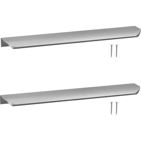 Poignée de meuble moderne en aluminium argenté, 276 mm, lot de 2 (1/5)