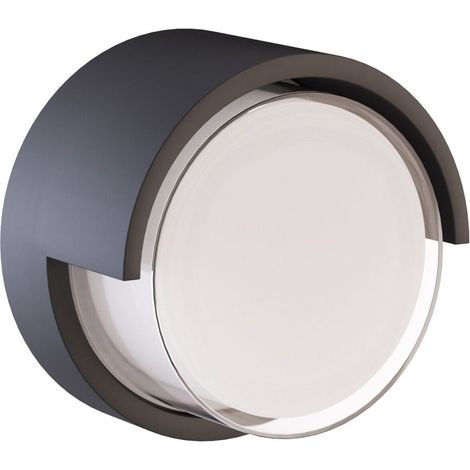 Applique murale extérieure ronde LED Blis 15 W, interrupteur CCT 2700 K/3200 K/4000 K, noir mat, faisceau 250°, Beneito & Faure, éclairage