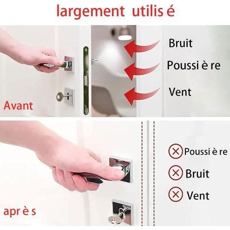 Joint Porte Fenetre Isolation Froid et Phonique,Type D Caoutchouc Joint de Porte, TPE Autocollante en porte Bande D'étanchéité, pour isolation phonique porte, Joint Etancheite Entree (Noir, 7m) (1/4)