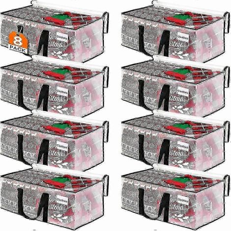 Sacs de déménagement 93 L, lot de 8, sacs de rangement ultra-résistants avec double fermeture éclair, imperméables, très grands formats pour le déménagement et l'organisation de la maison (1/5)
