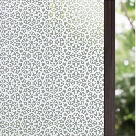 Pellicola elettrostatica per finestre (30x300 cm), adesiva, oscurante, effetto vetro satinato, decorativa, per bagno e casa -Crezuo