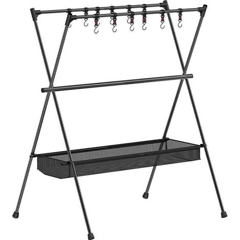 Support de Camping à Trois Barres, Trépied de Camping Ultra-Léger et Pliable, Cintre pour Articles Divers de Voyage 50 X 68 X 88 cm (1/5)