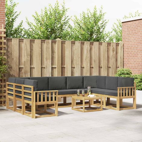 vidaXL Outdoor-Sofagarnitur 10 pcs Weiß und Anthrazit 59 x 59 x 37 cm (1/5)
