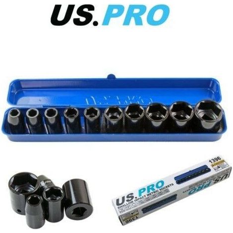 US PRO Socket Set Shallow Impact 1/2"" Drive 10pc Metric In Case 9-27mm 1396 (1/4)