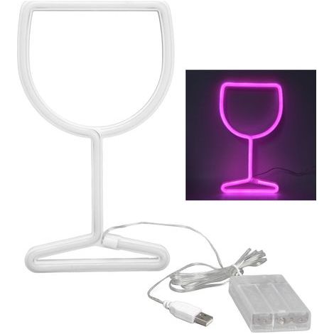 Néons double alimentation LED Source de lumière économie d'énergie Suspension Design SignPink (1/5)
