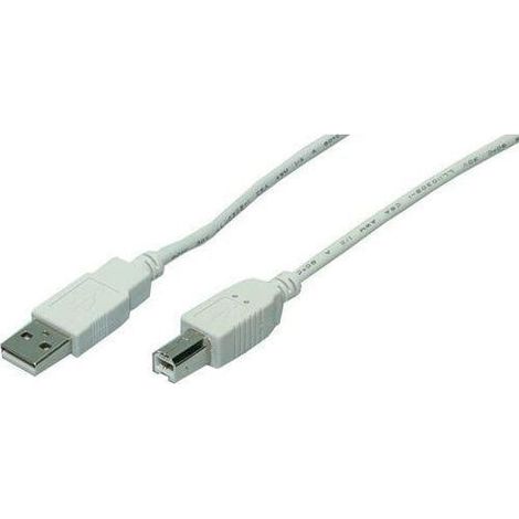 Logilink cable usb 2.0 tipo a/b ( impresora ) 1.80m gris cu0007
