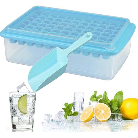 2 Bacs à glaçons avec couvercle, silicone flexible, empilable, pour whisky cocktail café (1/5)