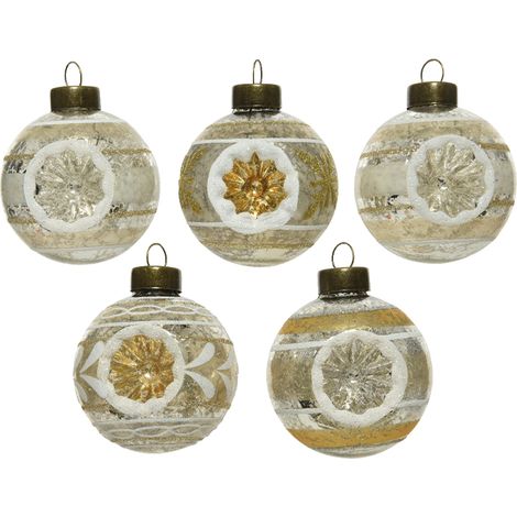 Palline di Natale Assortite con decoro scavato Ø6 cm