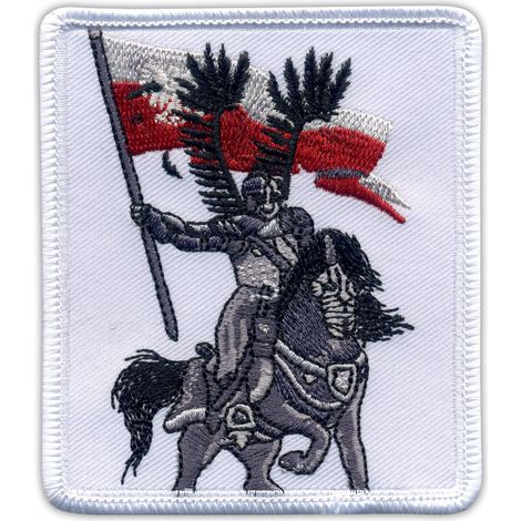 Aufnäher Polen/Polnische Husaren, Ritter & Pferd – zum Aufbügeln / mit Heißsiegelrückseite – Gestickter Aufnäher/Abzeichen/Emblem