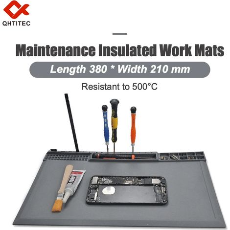 (TE-613) Tapis de soudure en silicone JCD ESD antistatique, isolant thermique, pour la réparation et la maintenance de cartes mères, d'électronique et de téléphones. Plateforme de travail. (1/5)