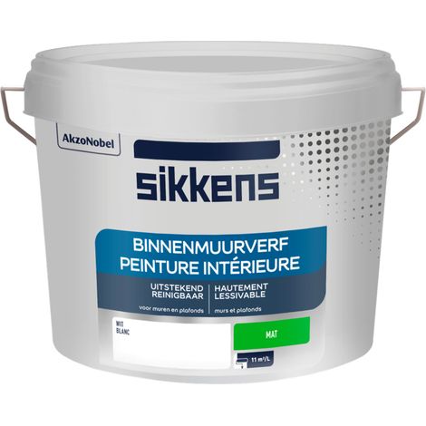 Sikkens - Peinture Intérieure Murs et Plafonds - Finition lisse, facile à appliquer, masque les taches - Mat Blanc 10 L