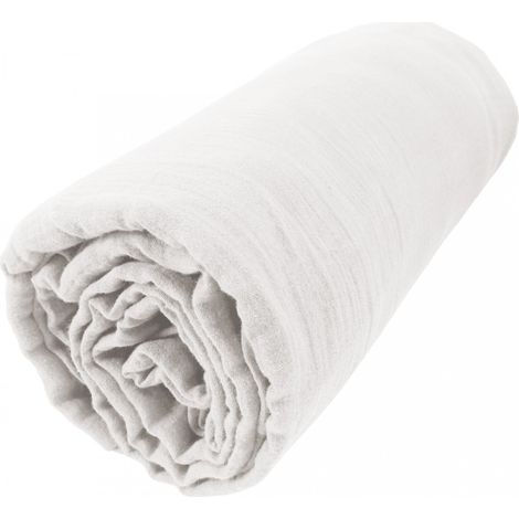 Drap Housse gaze de coton 140x190cm Gaia Chantilly