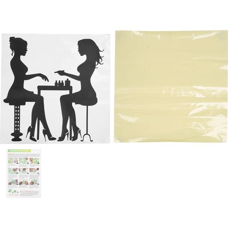 Autocollant mural pour salon de manucure, sticker déco vitrine art ongles, ornement design manucure, L (1/5)