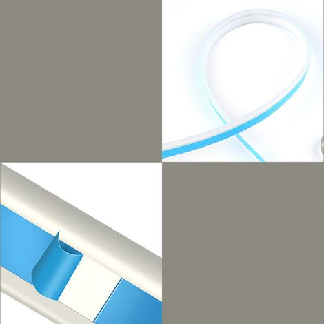 Phare de voiture LED Bandeau 45cm Bleu Glacier et Jaune Double Couleur Feu de Jour Dynamique Clignotant Tube Lumineux (1/5)