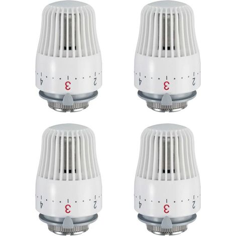 Lot de 4 têtes thermostatiques, tête de rechange pour vanne de radiateur M30 x 1,5, vanne de radiateur thermostatique (1/5)