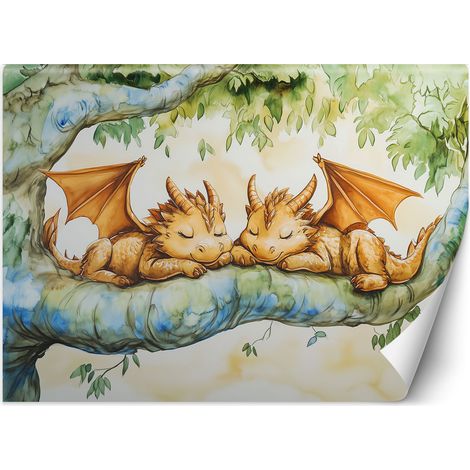 Tapete für Kinderzimmer Kleine Drachen Tiere 100x70 cm (1/5)