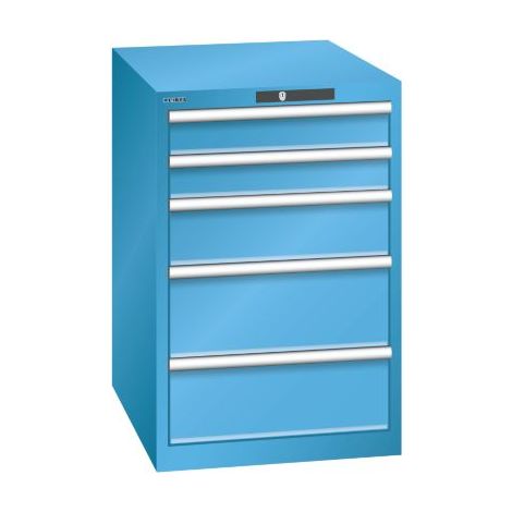 Lista Schubladenschrank, 5 Schubladen - BxTxH 564 x 724 x 850 mm, lichtblau (1/5)