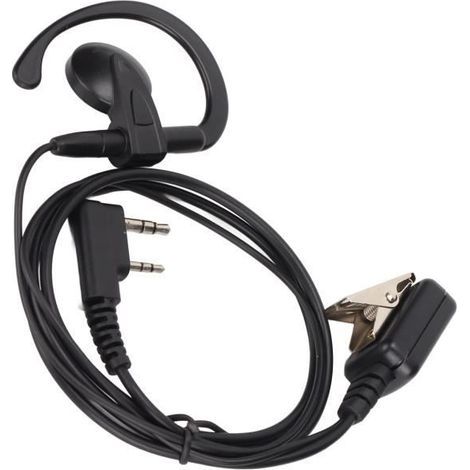 Dioche Casque Talkie Walkie Écouteur radio 2 voies en forme de G Talkie-walkie 2 broches avec micro Lline pour Kenwood pour (1/5)