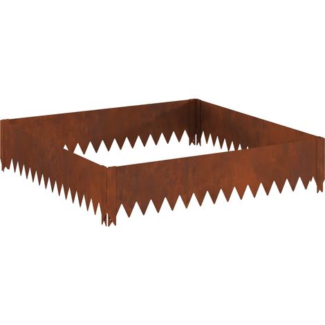 Bordure de Pelouse 100 x 100 x 20 cm Acier Rouillé vidaXL (1/5)